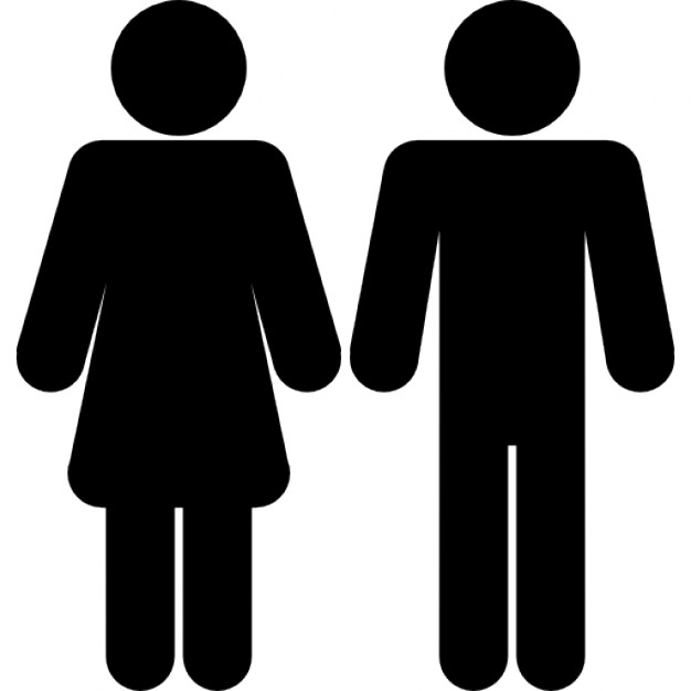Female And Male Shapes Silhouettes Free Icon - Female And Male, Transparent background PNG HD thumbnail
