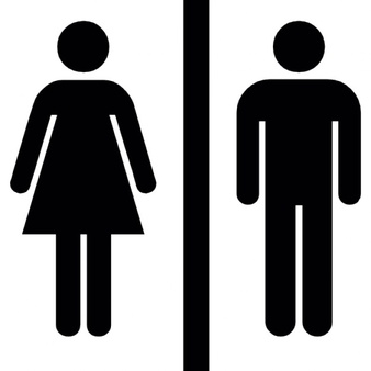 Female And Male Silhouettes With A Vertical Line In The Middle - Female And Male, Transparent background PNG HD thumbnail