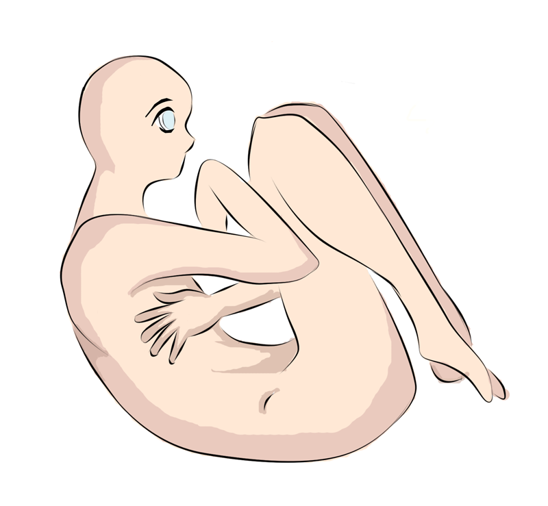 Fetus position--skinny man by Awai-sama  , Fetal Position PNG - Free PNG