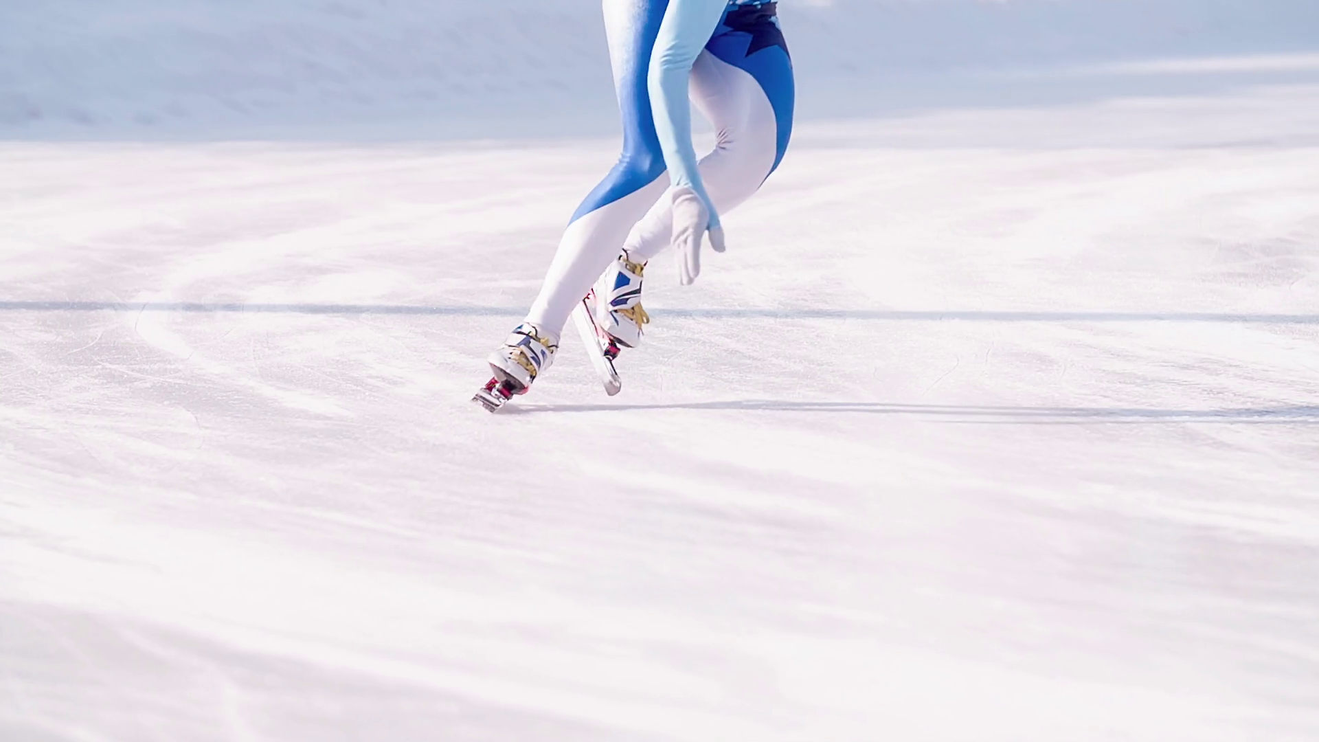 Speed Ice Skater Skating On Outdoor Race On Turn Hd Slow Motion Video. View Of Professional Athlete Legs Training For Winter Olympic. - Figure Skating, Transparent background PNG HD thumbnail