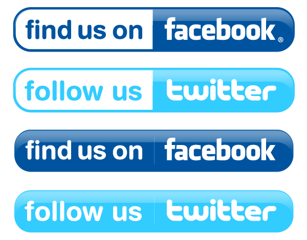 Facebook And Twitter Buttons Vector Free Preview - Find Us On Facebook Vector, Transparent background PNG HD thumbnail
