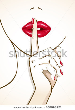 Finger On Lips Shhh Png - Illustration Of Sensual Red Woman Lips With Finger In Shh Sign, Transparent background PNG HD thumbnail
