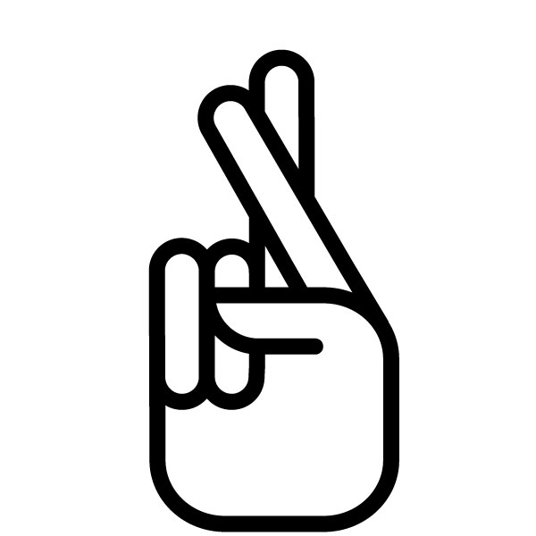 Crossed Fingers Hand Symbol: Free Graphics, Pictograms, Icons - Fingers Crossed, Transparent background PNG HD thumbnail