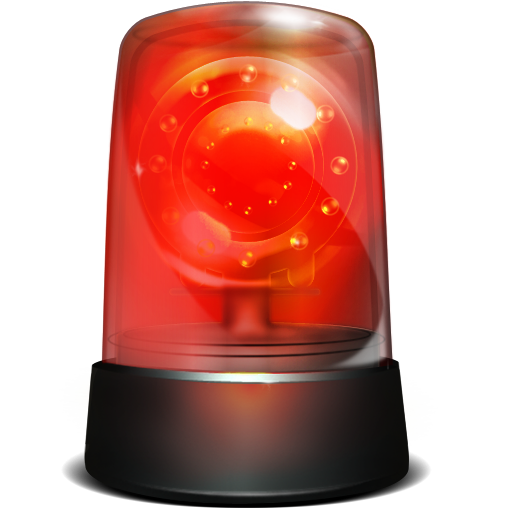 Red Siren Flashing Icon, PNG 