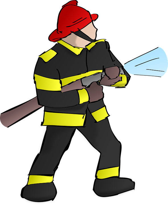 Firefighter, Fire, Fireman, Hose, Rescue, Water, Helmet - Fireman, Transparent background PNG HD thumbnail