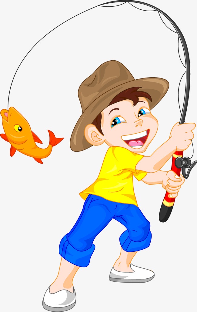 fisherman with rod vector gra