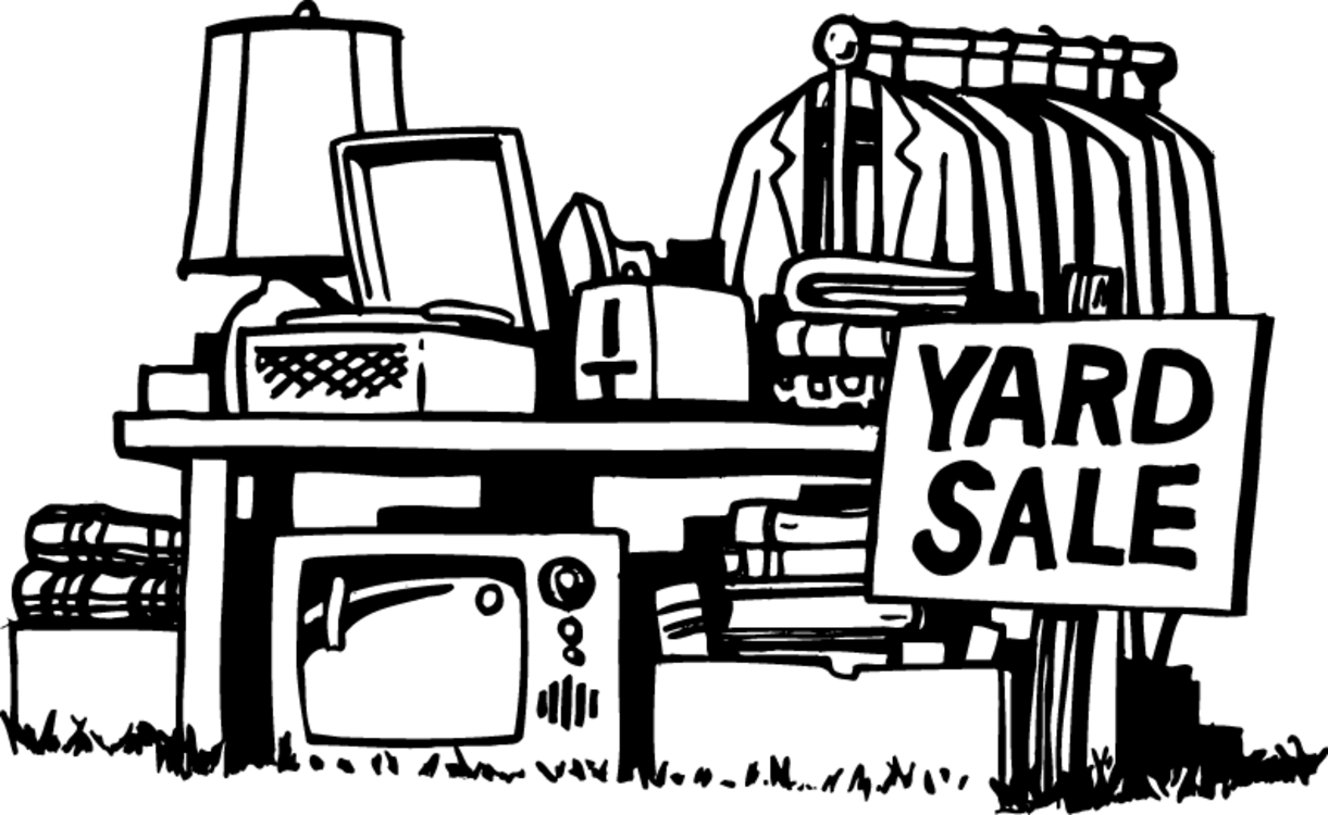 George Mason Hosting Yard Sale In April - Flea Market Black And White, Transparent background PNG HD thumbnail