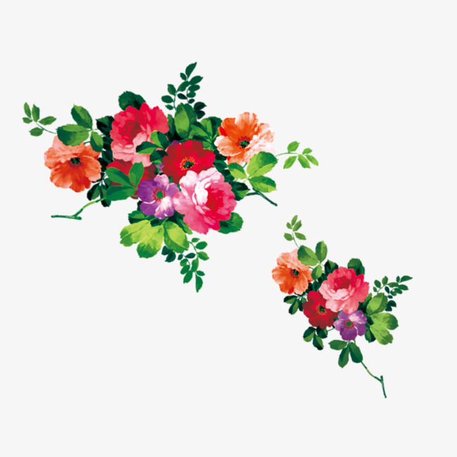 Realistic Painting Flowers Version, Hd, Vector, Flowers Free Png And Psd - Floral, Transparent background PNG HD thumbnail