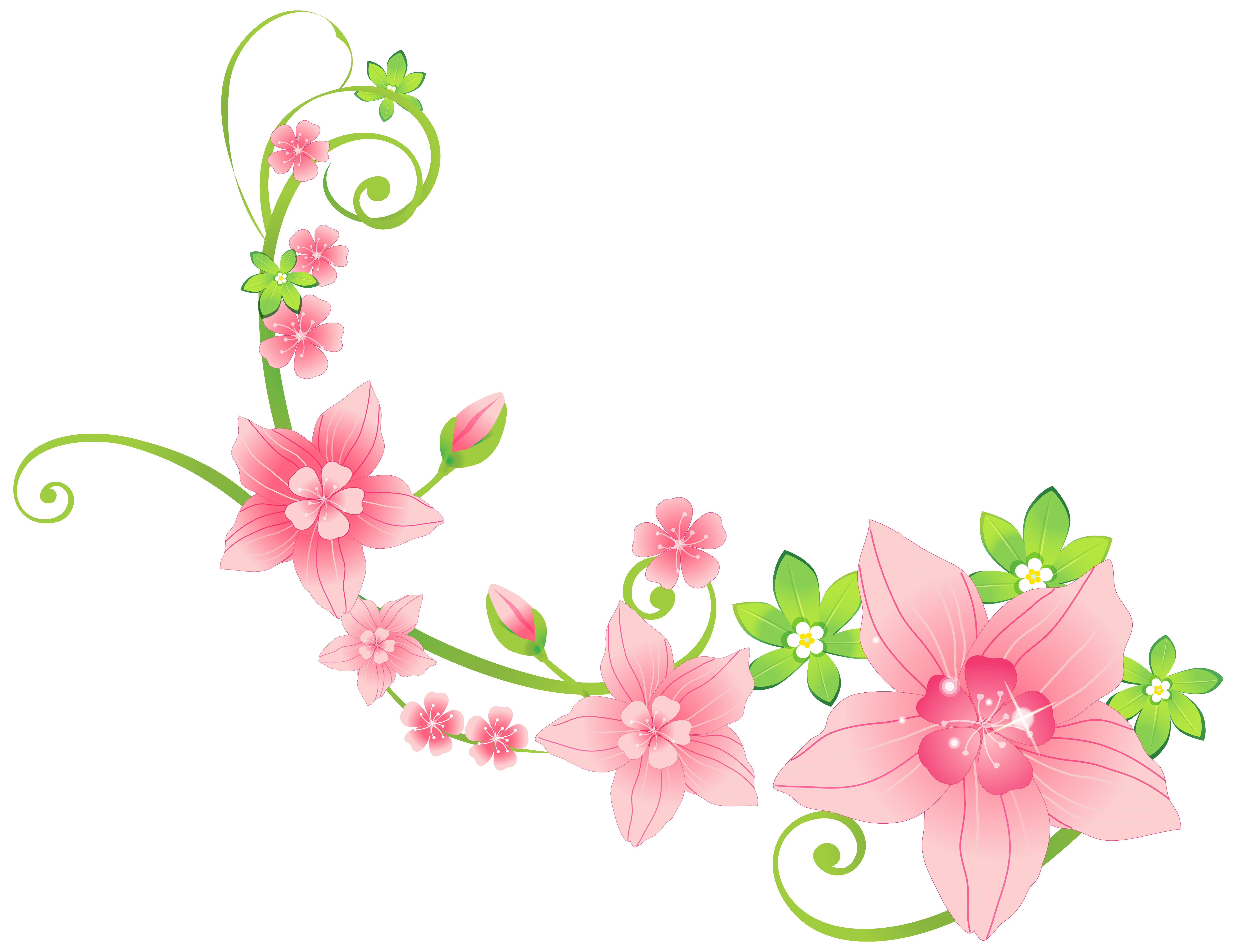 Pink Floral Decoration Png Clip Art Image | Gallery Yopriceville   High Quality - Floral, Transparent background PNG HD thumbnail