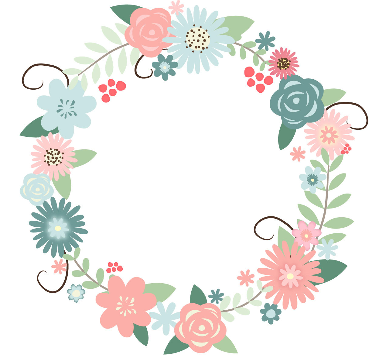 Recolored Floral Wreath. - Floral Wreath, Transparent background PNG HD thumbnail