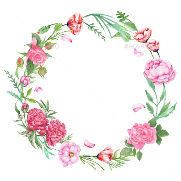 Shabby Chic Floral Wreath   Borders Decorative - Floral Wreath, Transparent background PNG HD thumbnail