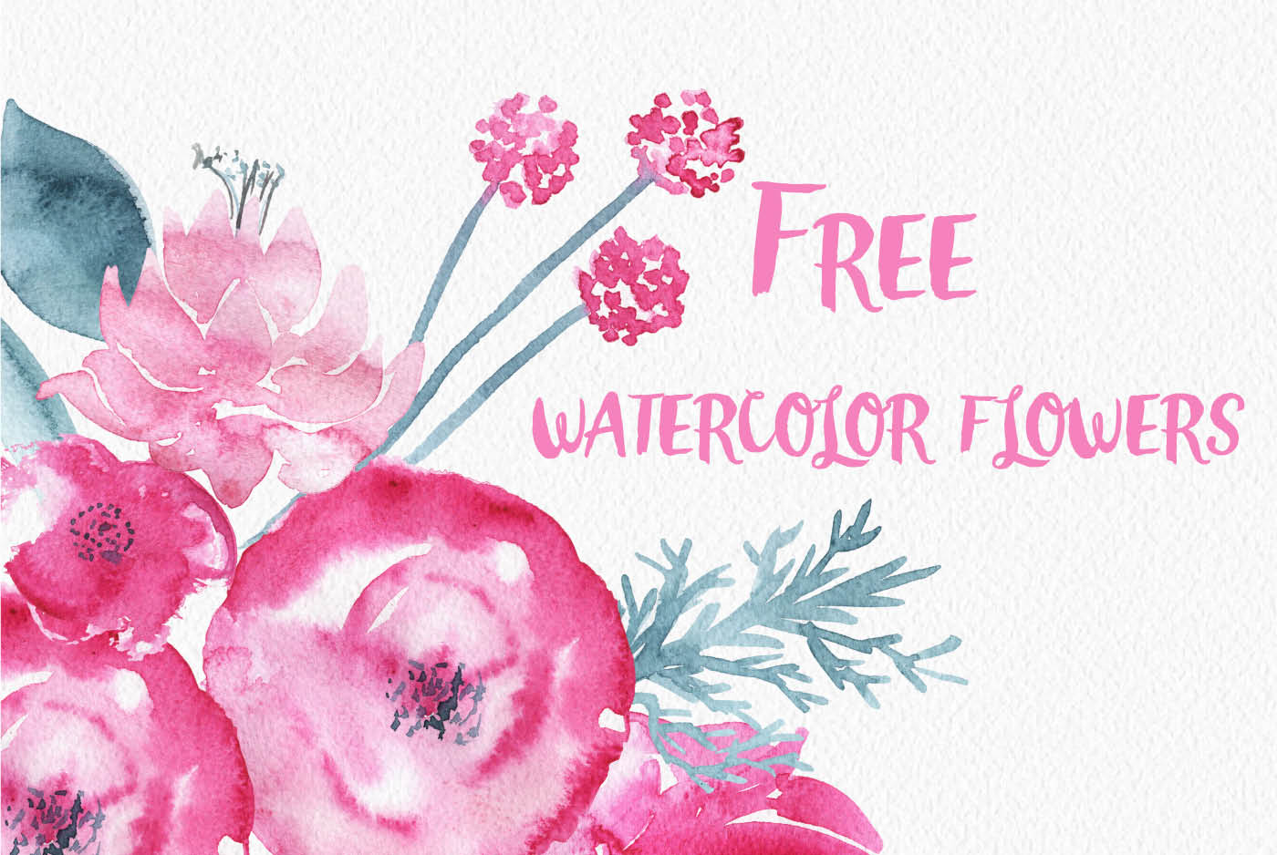 Watercolor flowers, 24 png cl