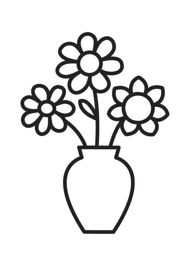 Flower Black And White Flower Clipart Black And White 11 - Flower Vase Black And White, Transparent background PNG HD thumbnail
