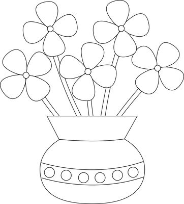 Flower Vase Free Digital Stamp - Flower Vase Black And White, Transparent background PNG HD thumbnail
