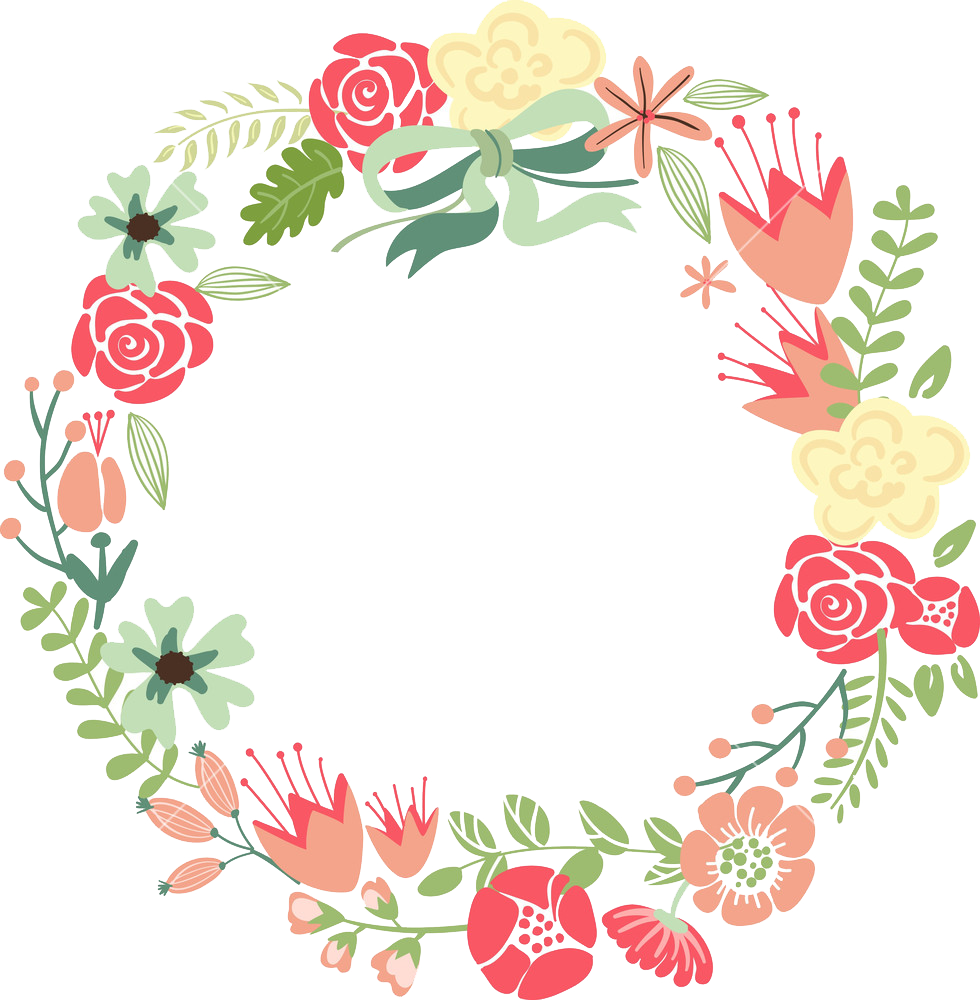 Floral wreath design Free Vec