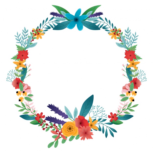 Floral Wreath Design Free Vector - Flower Wreath, Transparent background PNG HD thumbnail