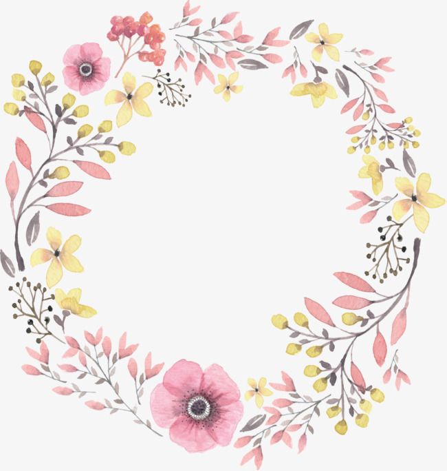 Hand Painted Watercolor Wreaths, Flowers, Wreath, Plant Png Image And Clipart - Flower Wreath, Transparent background PNG HD thumbnail