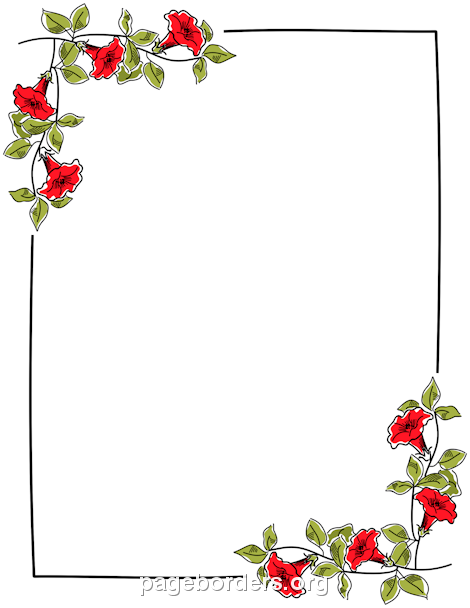 Printable Floral Border. Use The Border In Microsoft Word Or Other Programs For Creating Flyers - Flowers Borders, Transparent background PNG HD thumbnail