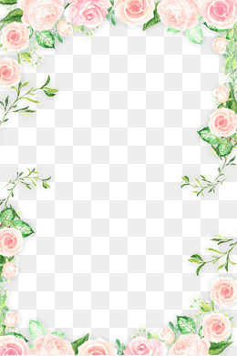 Romantic Pink Flower Border · Png - Flowers Borders, Transparent background PNG HD thumbnail