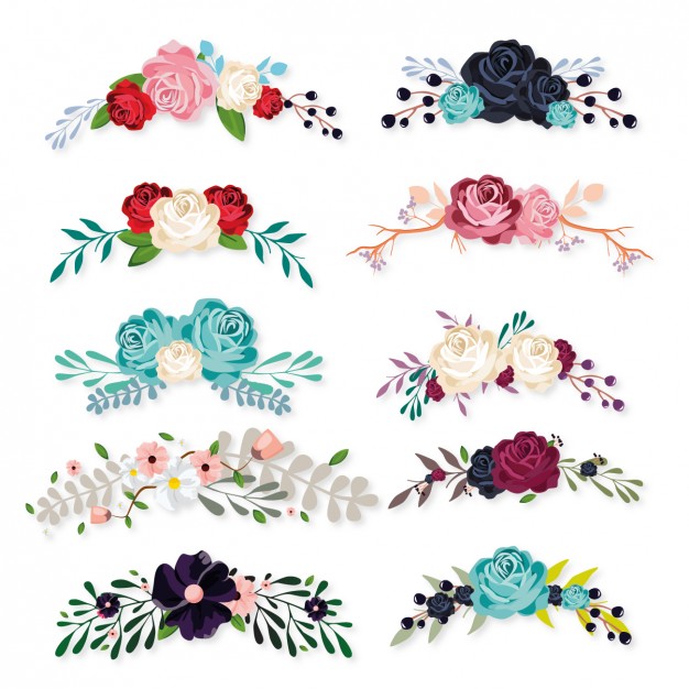 Floral Ornaments Collection - Flowers Vectors, Transparent background PNG HD thumbnail
