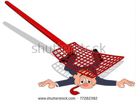 A Businessman Flattened By Fly Swatter - Fly Swatter Clip Art, Transparent background PNG HD thumbnail