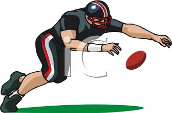 Picture Of A Football Player Diving For The Ball In A Vector Clip Art Illustration   Royalty Free Clipart Illustration - Football Fumble, Transparent background PNG HD thumbnail