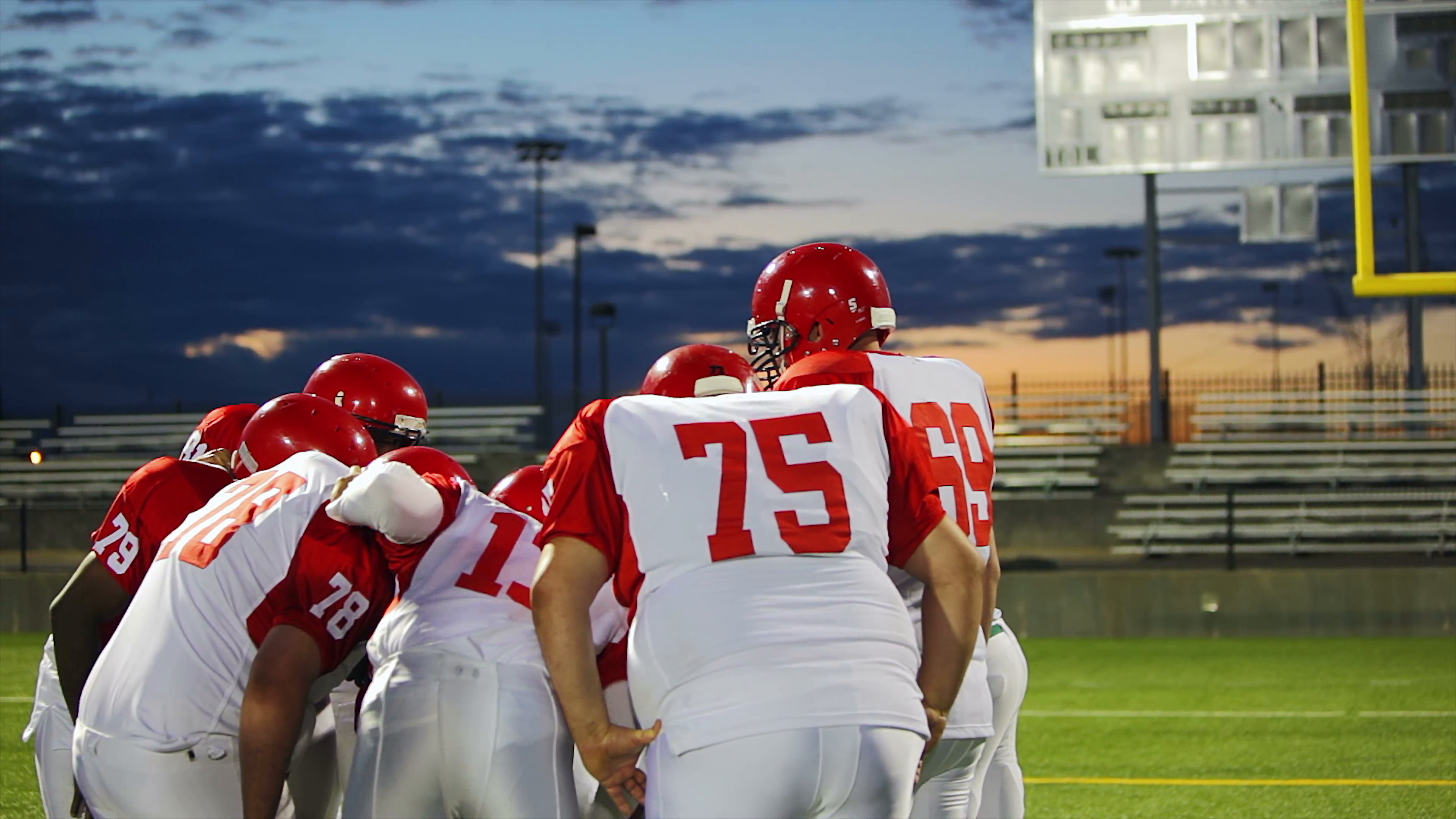 Football Players Stands In A Huddle And Then Break And Get Ready To Play Stock Video Footage   Videoblocks - Football Huddle, Transparent background PNG HD thumbnail