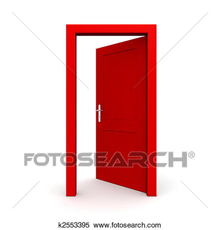 Stock Illustration   Open Single Red Door. Fotosearch   Search Clipart, Drawings, Decorative - Fotosearch, Transparent background PNG HD thumbnail