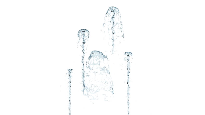 Small Blue Fountains On White Background With Alpha Matte Stock Footage Video 9556721 | Shutterstock - Fountain, Transparent background PNG HD thumbnail