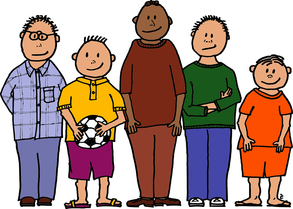 Ball Colour Five Young Boys Four Different Sizes - Four Boys, Transparent background PNG HD thumbnail