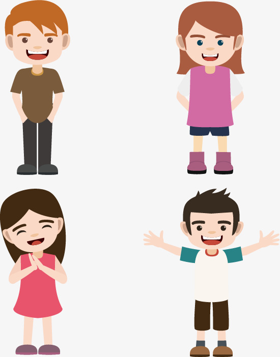 Children Image Combination, Four Children, Two Girls, Two Boys Png And Vector - Four Boys, Transparent background PNG HD thumbnail