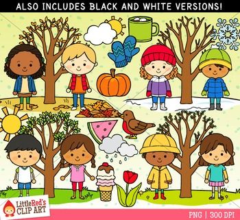 Four Seasons PNG Black And White - Four Seasons Clipart