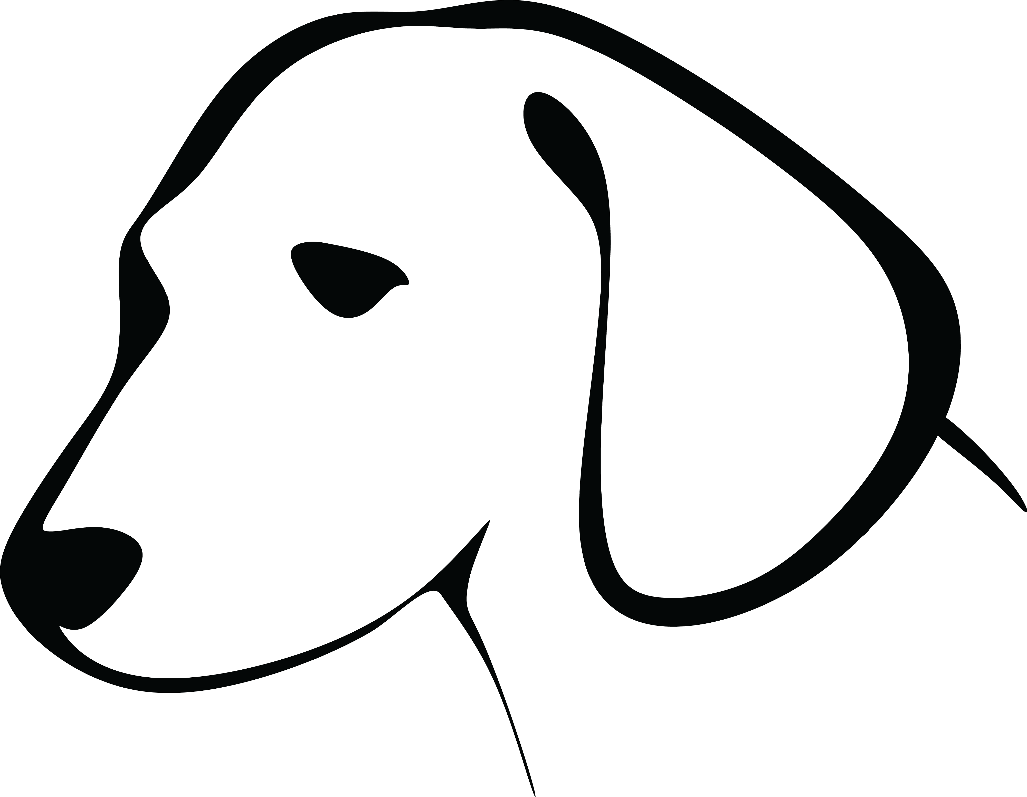 Free Clipart Of A Black And White Dog Head #0001826 . - Black And White Of Dogs, Transparent background PNG HD thumbnail