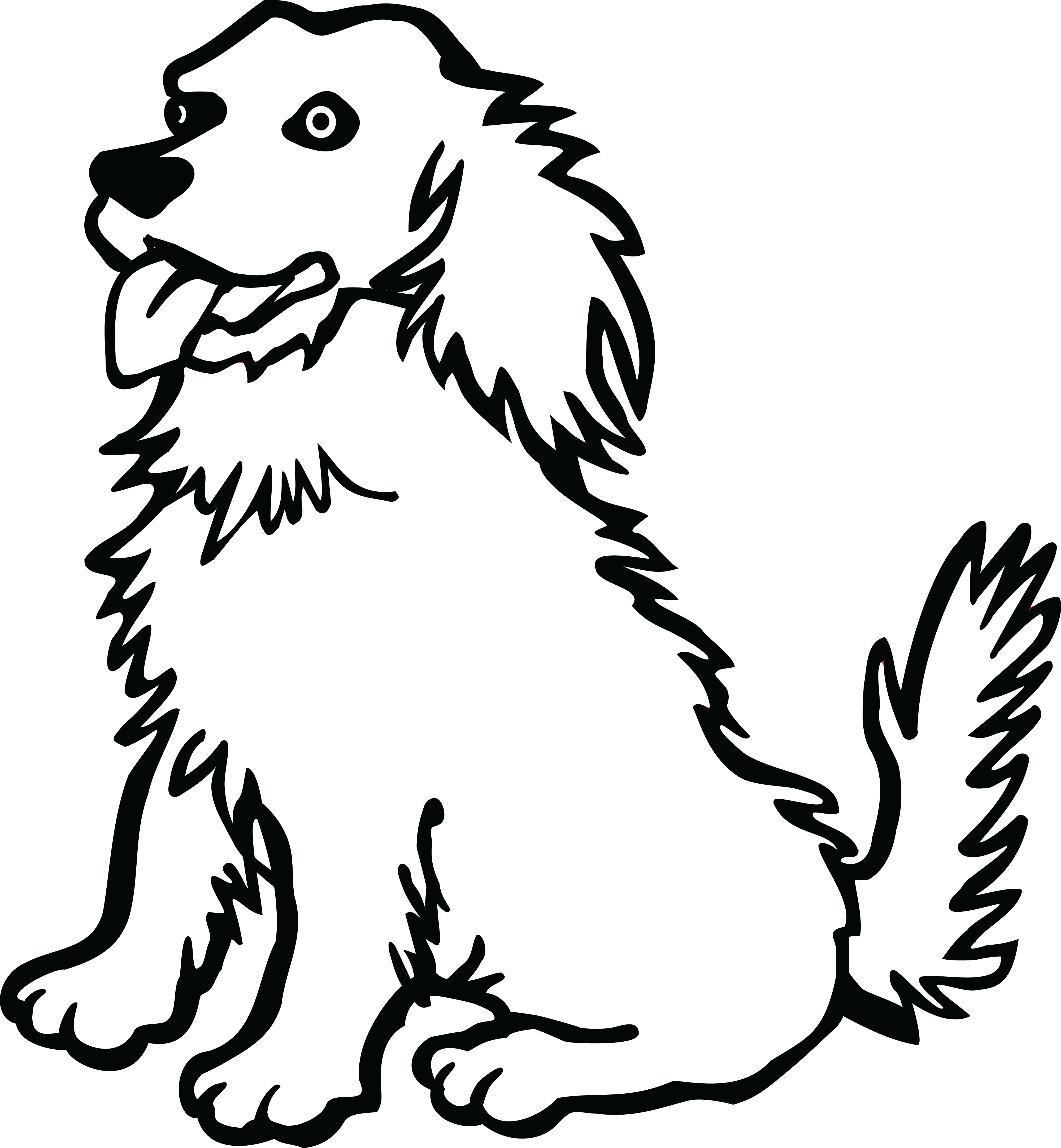 Free Clipart Of A Dog #00011485 . - Black And White Of Dogs, Transparent background PNG HD thumbnail