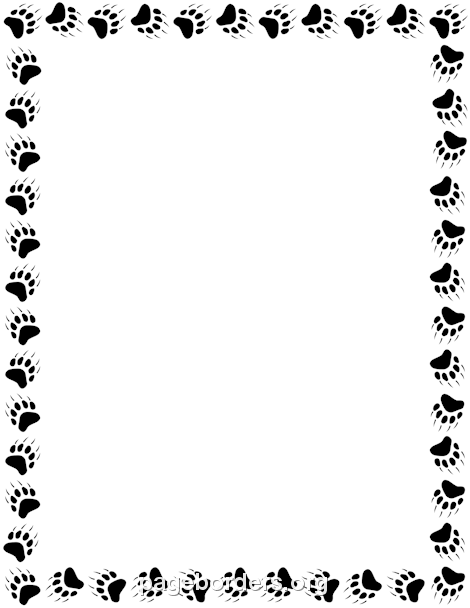 Free Bear Paw Print Border Templates Including Printable Border Paper And Clip Art Versions. File Formats Include Gif, Jpg, Pdf, And Png. - Border For Word, Transparent background PNG HD thumbnail