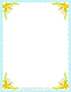 Free Yellow Flower Border Templates Including Printable Border Paper And Clip Art Versions. File Formats Include Gif, Jpg, Pdf, And Png. - Border For Word, Transparent background PNG HD thumbnail
