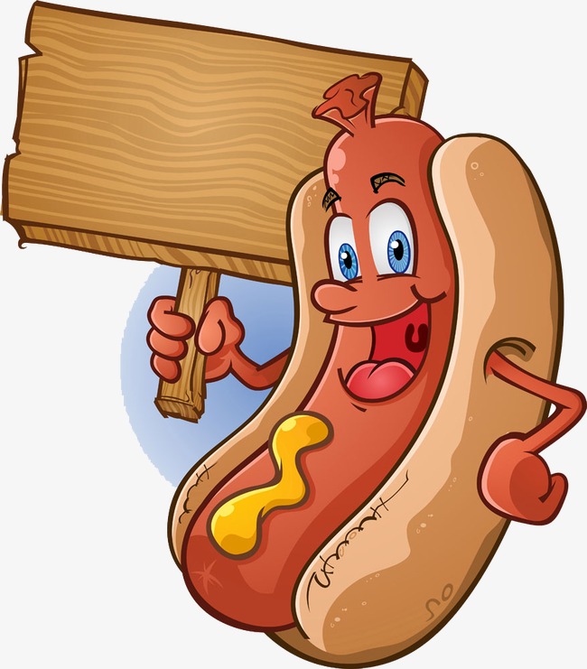 For Wooden Sign Cartoon Hot Dog, Mupai, Cartoon, Hot Dog Png And Psd - Cartoon Hot Dog, Transparent background PNG HD thumbnail