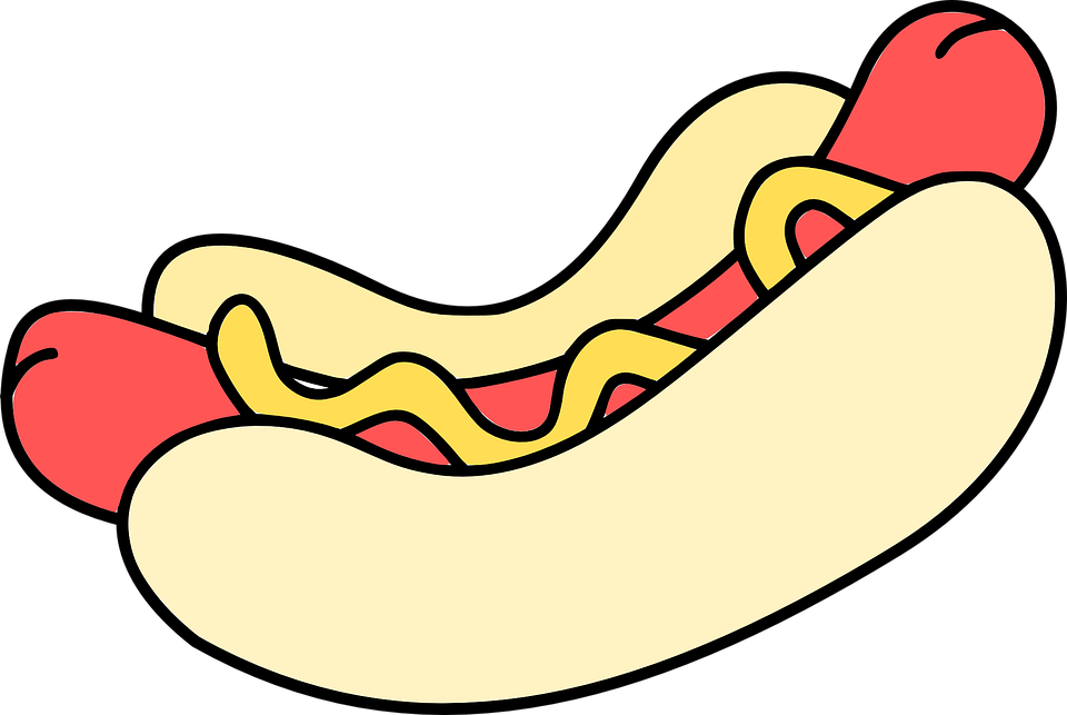 Hot Dog Bun Food Lunch Meat Bread Sausage Snack - Cartoon Hot Dog, Transparent background PNG HD thumbnail