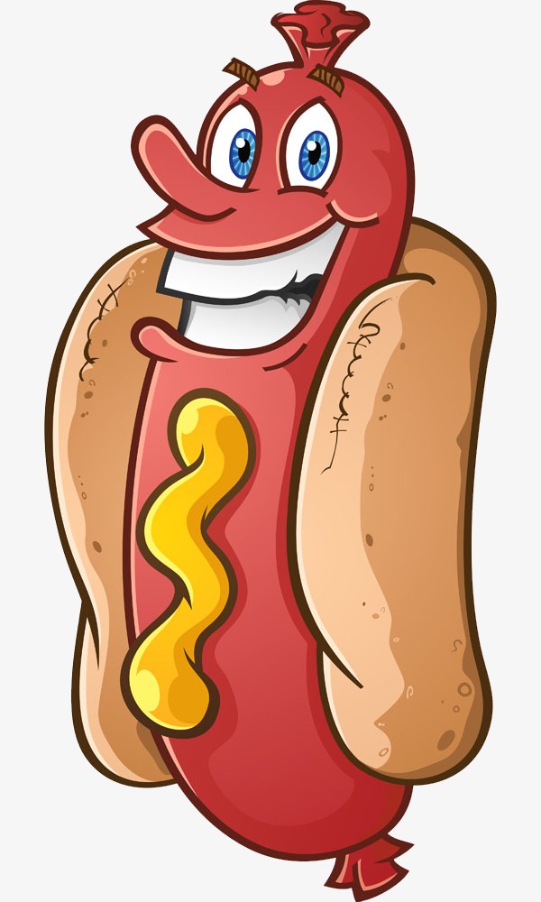 Smiling Cartoon Hot Dog, Smile, Cartoon, Hot Dog Png And Psd - Cartoon Hot Dog, Transparent background PNG HD thumbnail