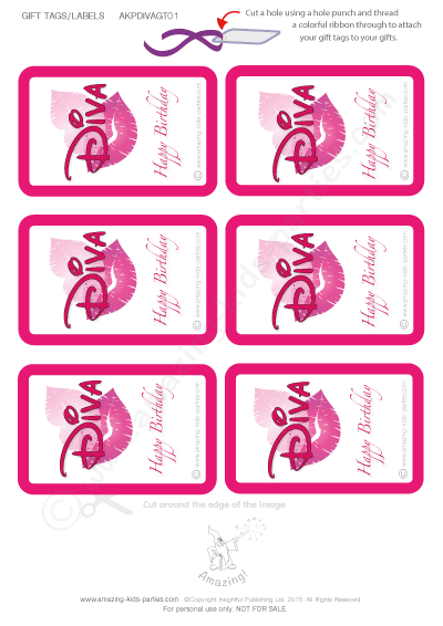 Free Diva Birthday Gift Tags - Diva, Transparent background PNG HD thumbnail