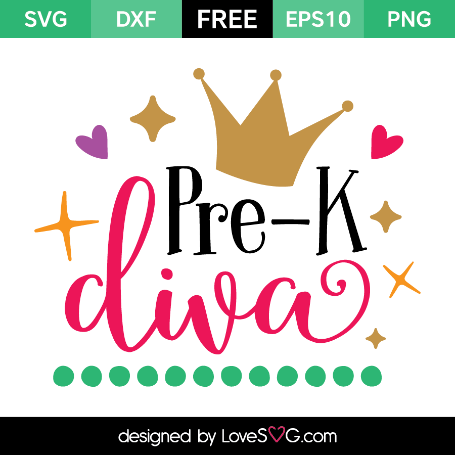 Free Svg Files   Pre K Diva - Diva, Transparent background PNG HD thumbnail
