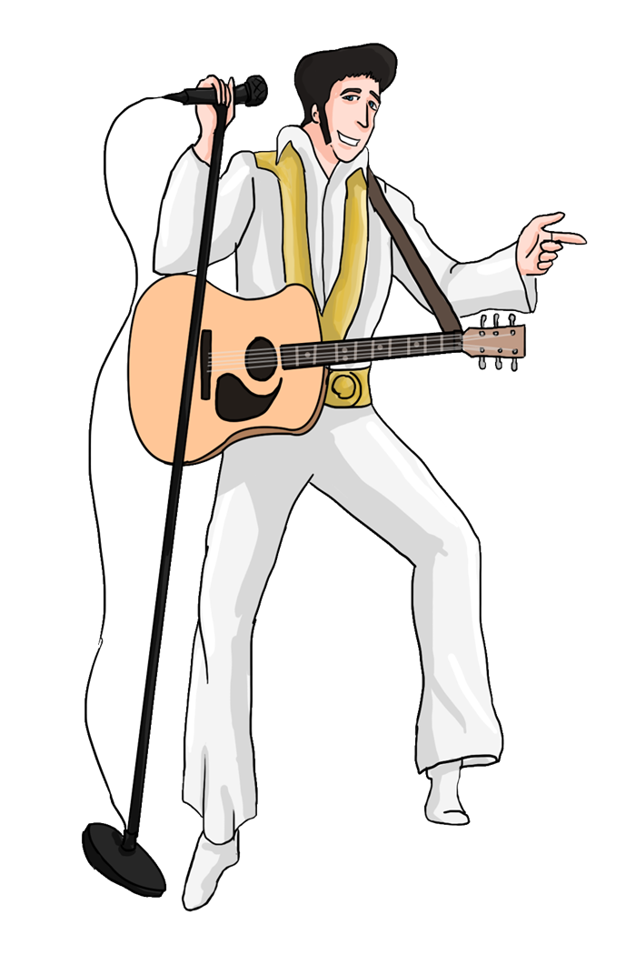 Free Cartoon Elvis Presley Clipart - Elvis, Transparent background PNG HD thumbnail