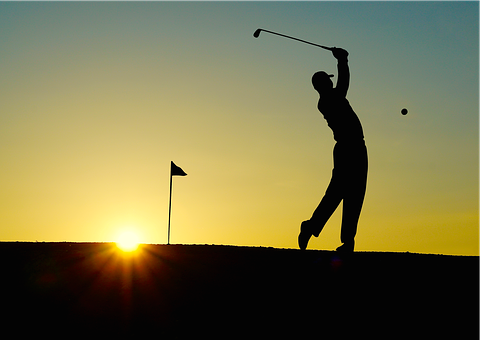 Golf Sunset Sport Golfer Bat Einlochfahne - Golf Download, Transparent background PNG HD thumbnail