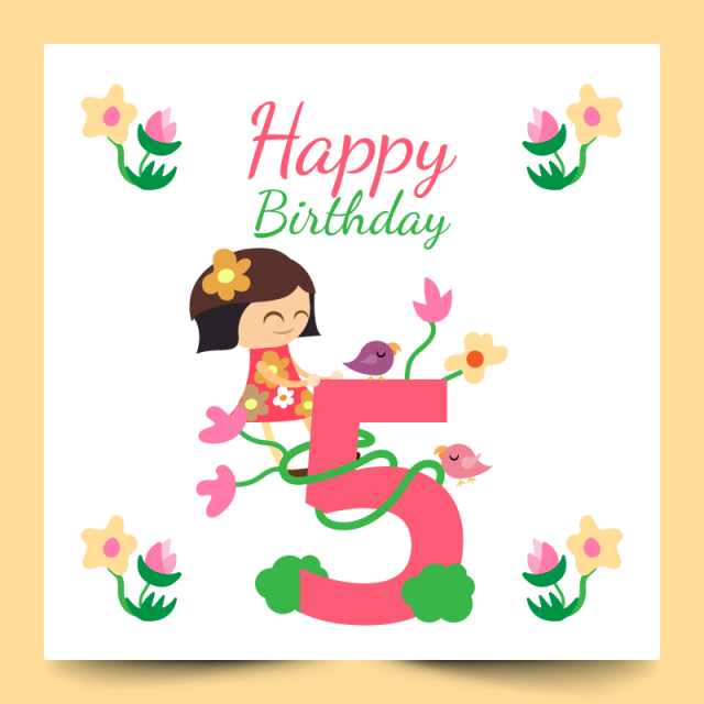 Happy Birthday Background With Little Girl, Happy Birthday Background, Background, Birthday Png And - Happy Birthday Girl, Transparent background PNG HD thumbnail