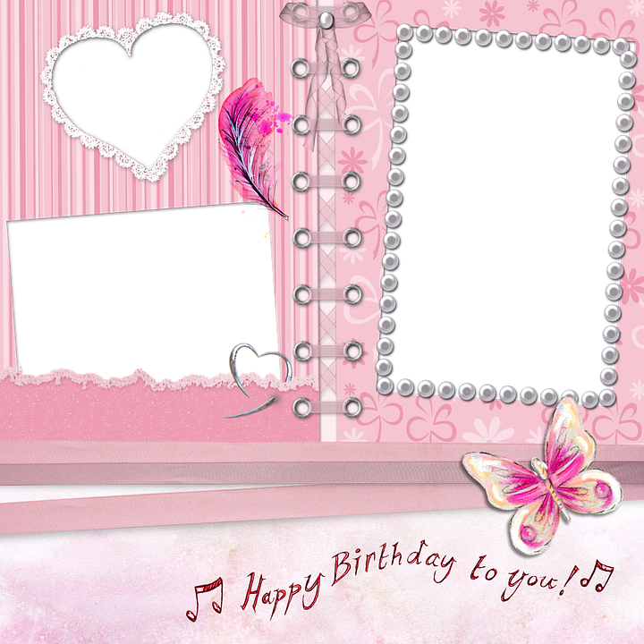 Scrapbook Background Happy Birthday Girl Page Pink - Happy Birthday Girl, Transparent background PNG HD thumbnail