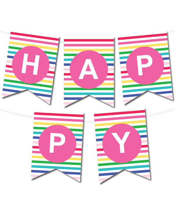 Happy Stripes Pennant Banner - Pennant, Transparent background PNG HD thumbnail