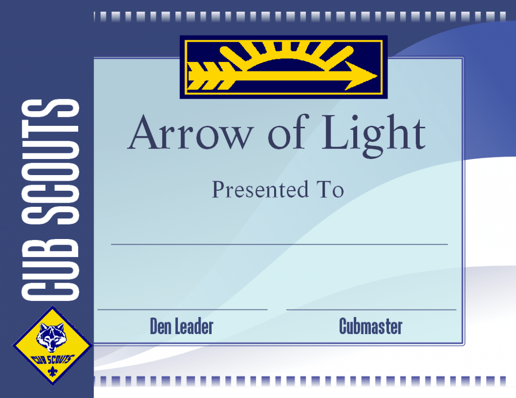 Free Printable Arrow Of Light Certificate Template. Cub Scouts Hdpng.com  - Cub Scouts, Transparent background PNG HD thumbnail
