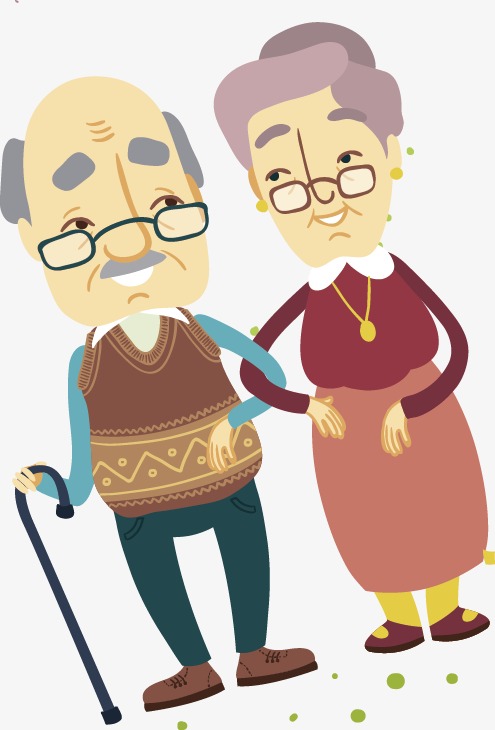 Elderly Couple, Family, Cartoon, Character Png And Vector - Elderly, Transparent background PNG HD thumbnail