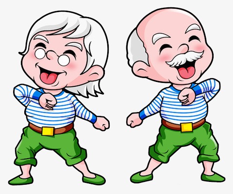 Elderly, Cartoon, Character, 