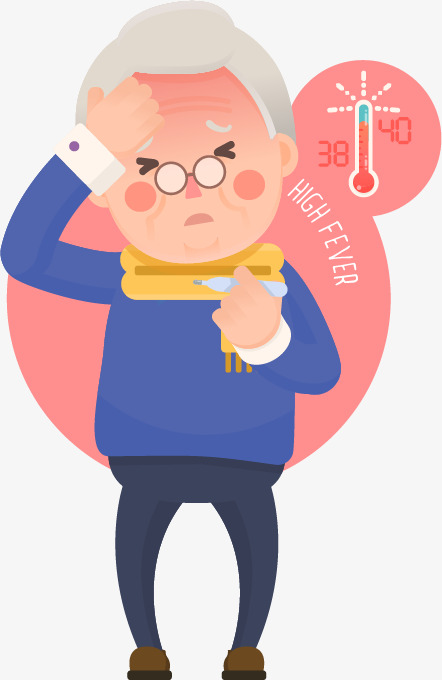 Vector Elderly Fever, Old People, Fever, Sick Png And Vector - Elderly, Transparent background PNG HD thumbnail